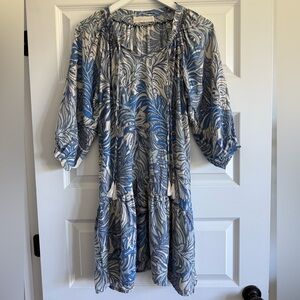 Natalie Martin Stevie Silk Tassel-tie Mini Dress In Jungle Print Lake